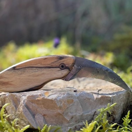 couteau à truffes Damas manche en hêtre