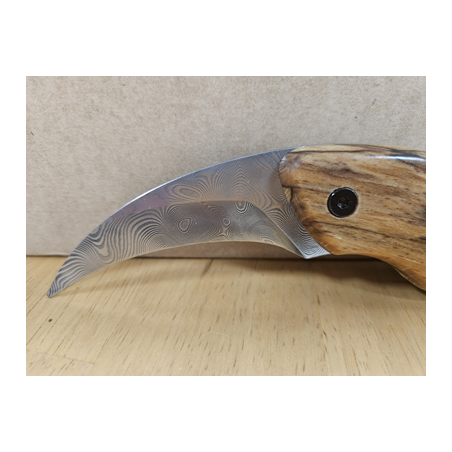 couteau à truffes Damas manche en hêtre