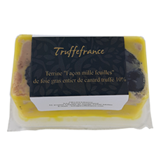 Terrine "Façon mille feuilles" de foie gras entier de canard truffé 10% 200 gr