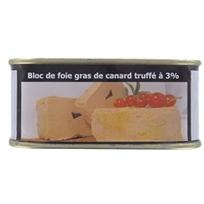 Bloc de foie gras de canard truffé à 3% - 200g